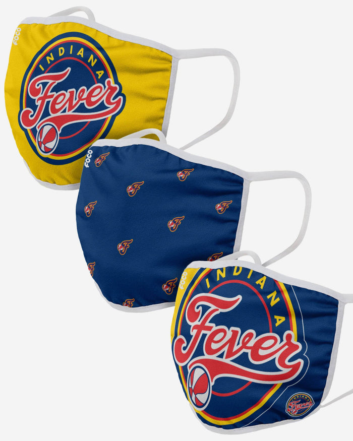 Indiana Fever 3 Pack Face Cover FOCO - FOCO.com