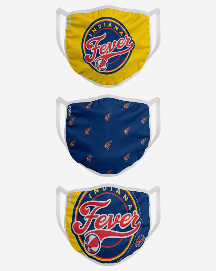 Indiana Fever 3 Pack Face Cover FOCO - FOCO.com