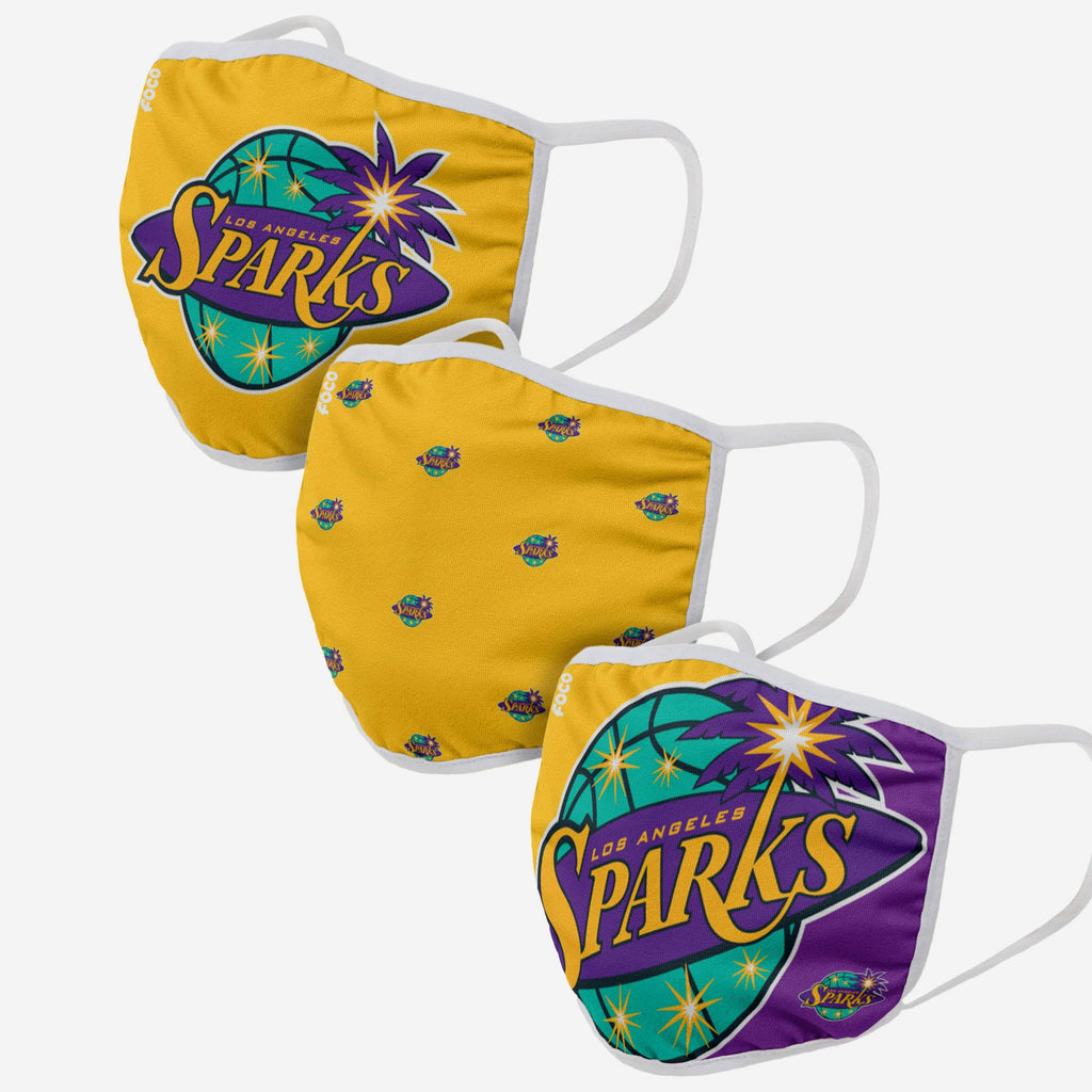 Los Angeles Sparks 3 Pack Face Cover FOCO - FOCO.com