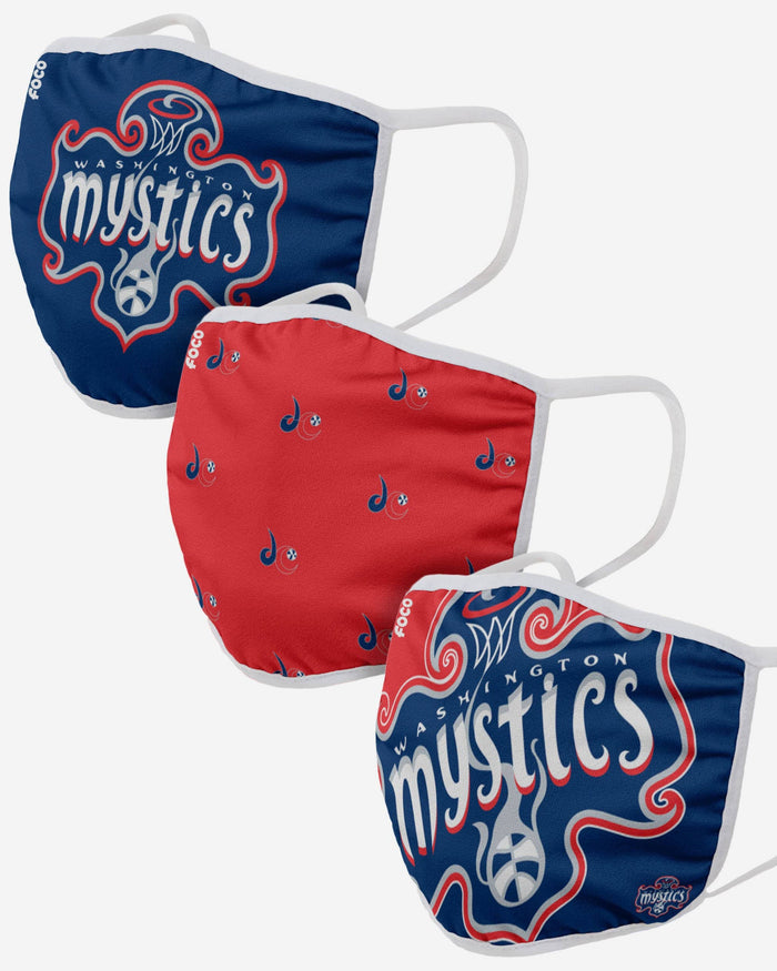 Washington Mystics 3 Pack Face Cover FOCO - FOCO.com