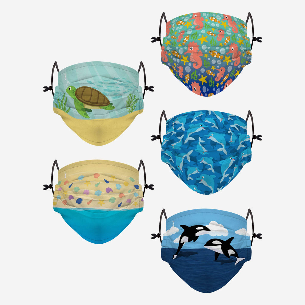 Sea Youth Adjustable 5 Pack Face Cover FOCO - FOCO.com