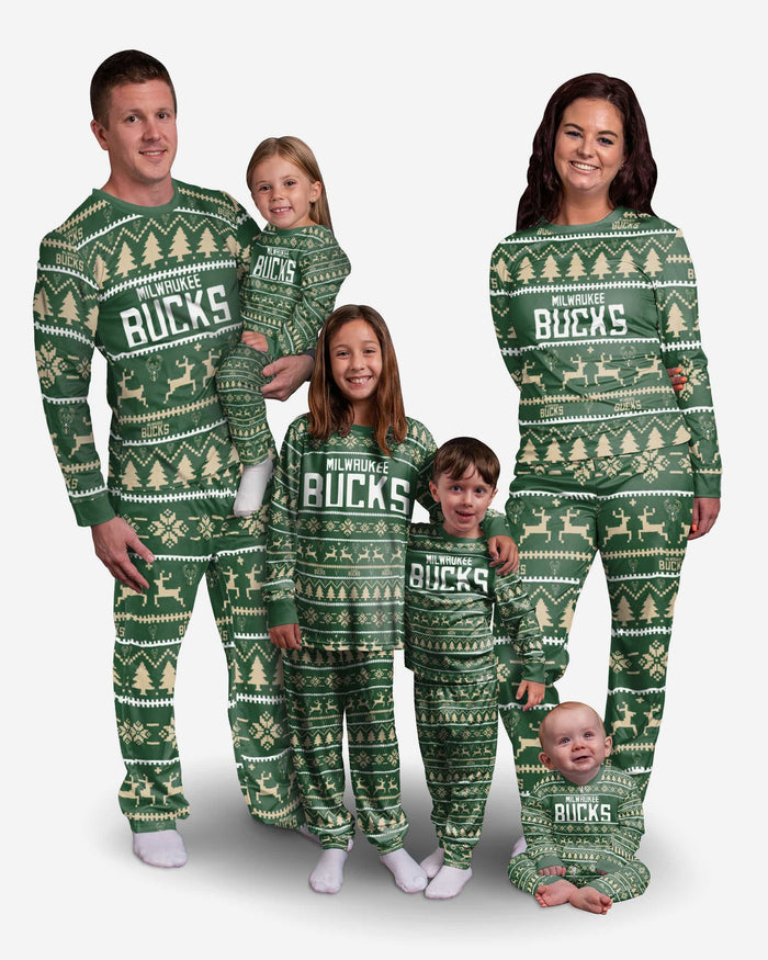 Milwaukee Bucks Womens Family Holiday Pajamas FOCO - FOCO.com