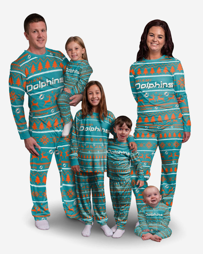 Miami Dolphins Infant Family Holiday Pajamas FOCO - FOCO.com