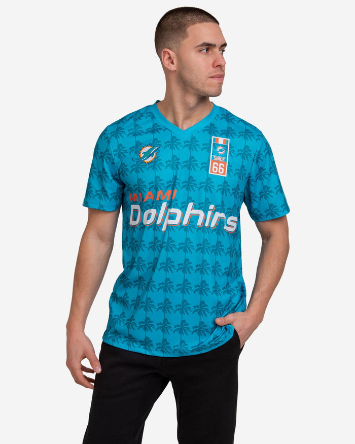 Miami Dolphins Short Sleeve Soccer Style Jersey FOCO S - FOCO.com