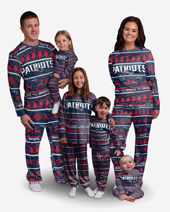 New England Patriots Family Holiday Pajamas FOCO - FOCO.com