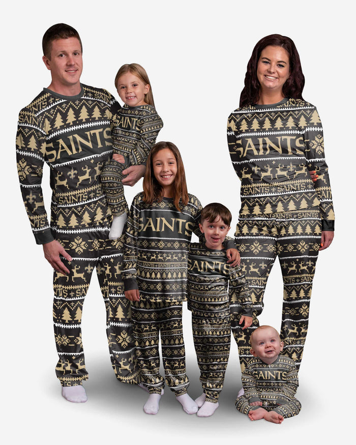 New Orleans Saints Toddler Family Holiday Pajamas FOCO - FOCO.com