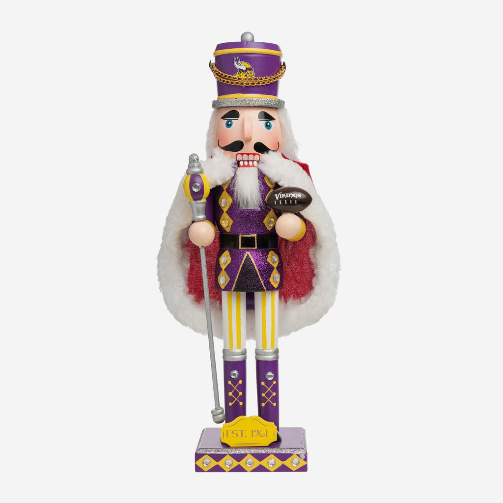 Minnesota Vikings Glitter Nutcracker FOCO - FOCO.com