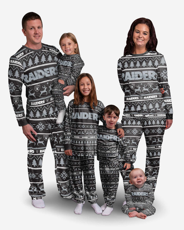 Las Vegas Raiders Infant Family Holiday Pajamas FOCO - FOCO.com