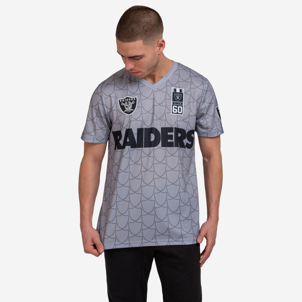 Las Vegas Raiders Short Sleeve Soccer Style Jersey FOCO S - FOCO.com