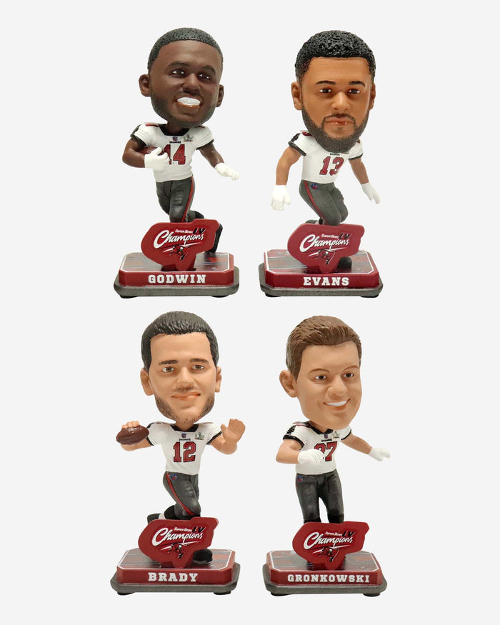Tampa Bay Buccaneers Super Bowl LV Champions 4 Pack Mini Bighead Bobblehead FOCO - FOCO.com