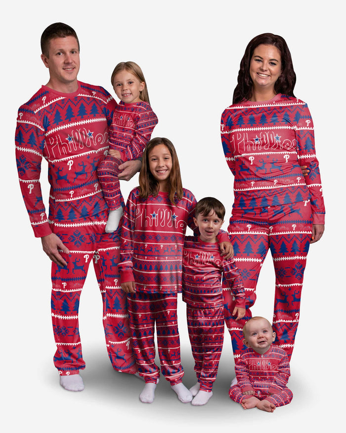 Philadelphia Phillies Youth Family Holiday Pajamas FOCO - FOCO.com
