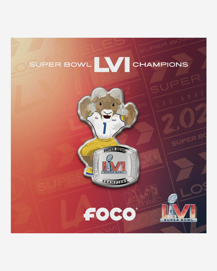 Rampage Los Angeles Rams Super Bowl LVI Champions Ring Mascot Pin FOCO - FOCO.com