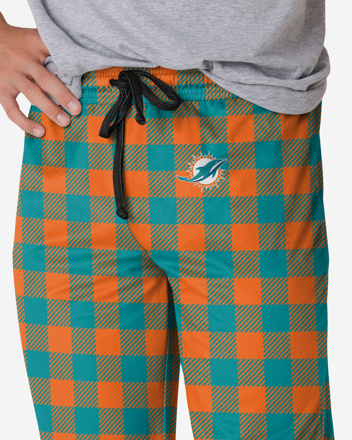 Miami Dolphins Buffalo Check Lounge Pants FOCO - FOCO.com