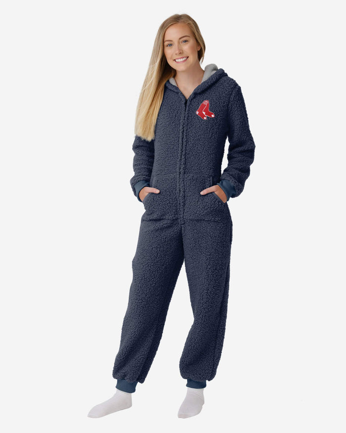 Boston Red Sox Womens Sherpa One Piece Pajamas FOCO S - FOCO.com