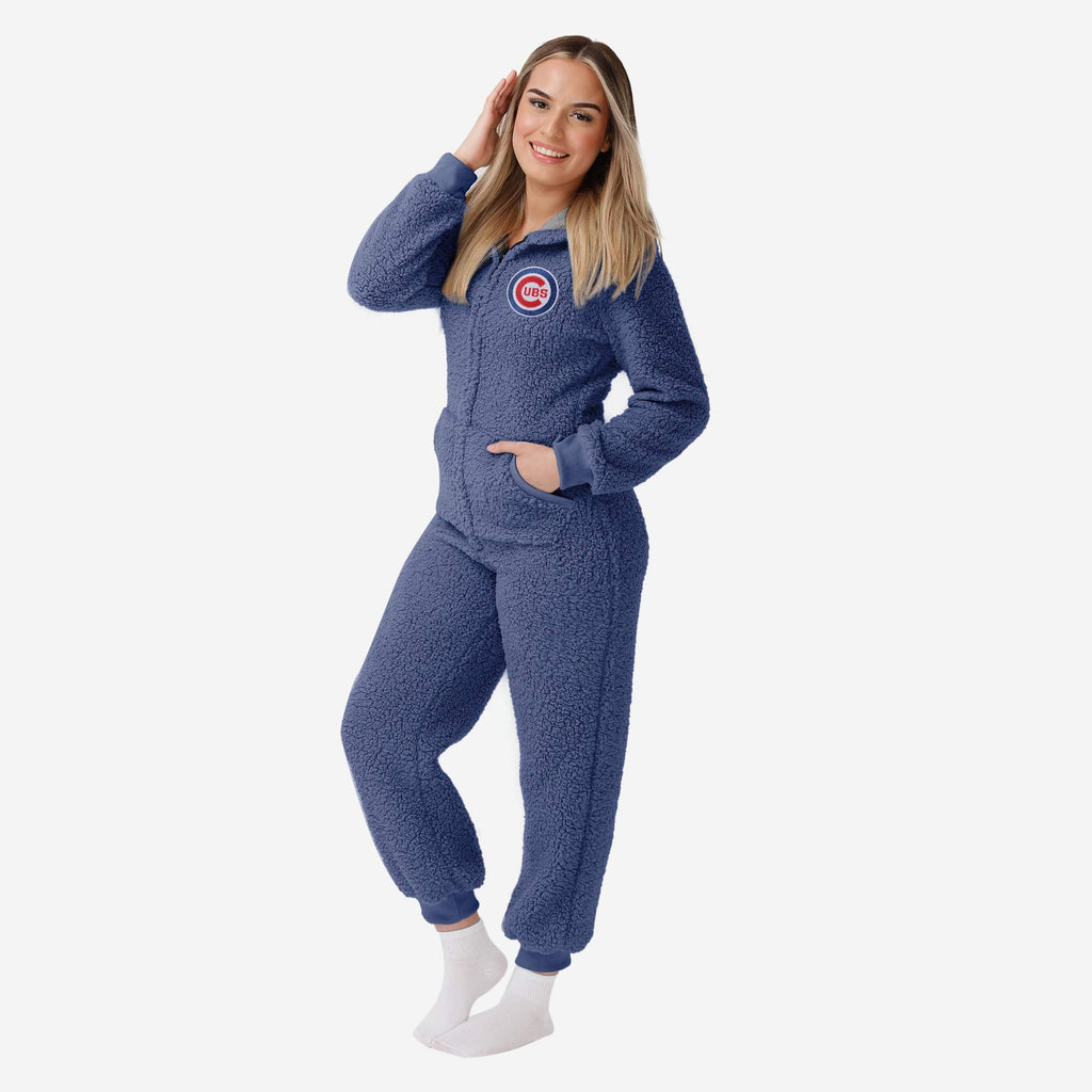 Chicago Cubs Womens Sherpa One Piece Pajamas FOCO S - FOCO.com