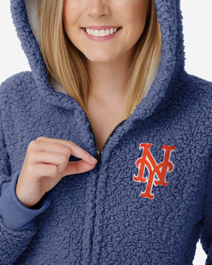 New York Mets Womens Sherpa One Piece Pajamas FOCO - FOCO.com