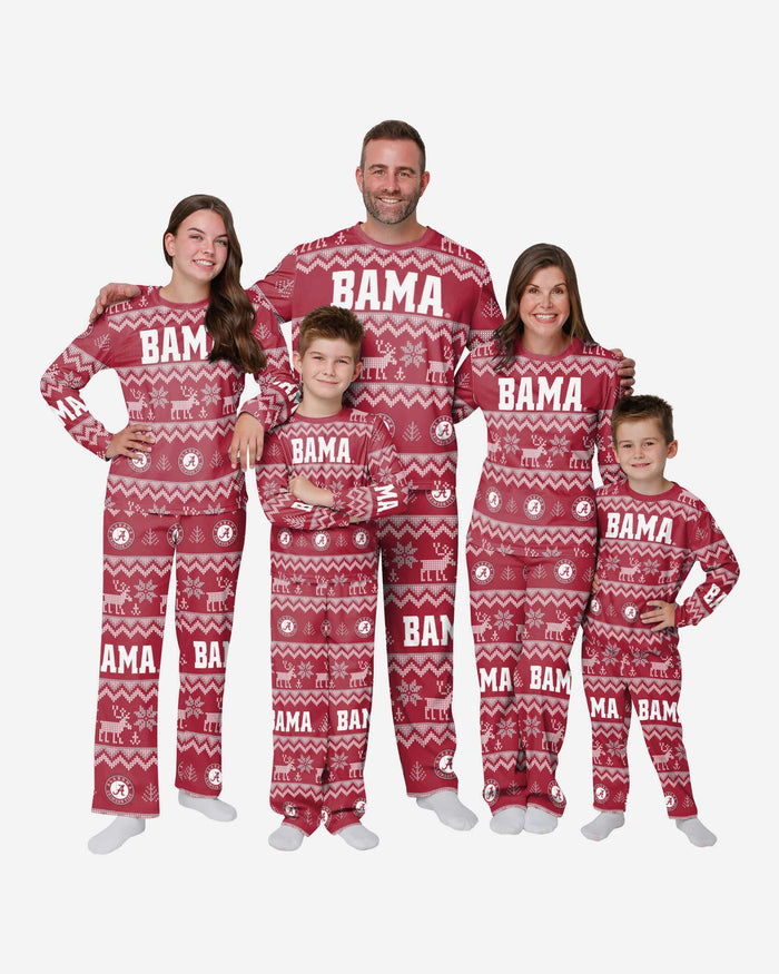 Alabama Crimson Tide Mens Ugly Pattern Family Holiday Pajamas FOCO - FOCO.com