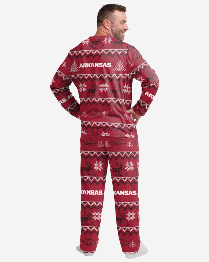 Arkansas Razorbacks Mens Ugly Pattern Family Holiday Pajamas FOCO - FOCO.com