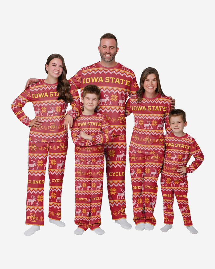 Iowa State Cyclones Mens Ugly Pattern Family Holiday Pajamas FOCO - FOCO.com