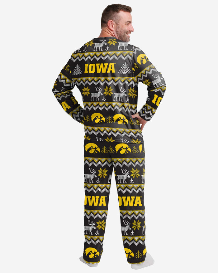 Iowa Hawkeyes Mens Ugly Pattern Family Holiday Pajamas FOCO - FOCO.com