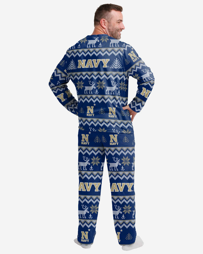 Navy Midshipmen Mens Ugly Pattern Family Holiday Pajamas FOCO - FOCO.com