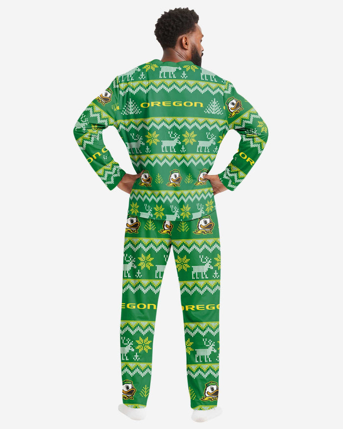 Oregon Ducks Mens Ugly Pattern Family Holiday Pajamas FOCO - FOCO.com