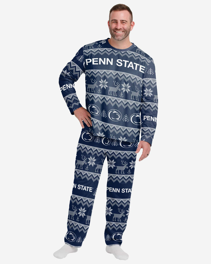 Penn State Nittany Lions Mens Ugly Pattern Family Holiday Pajamas FOCO S - FOCO.com