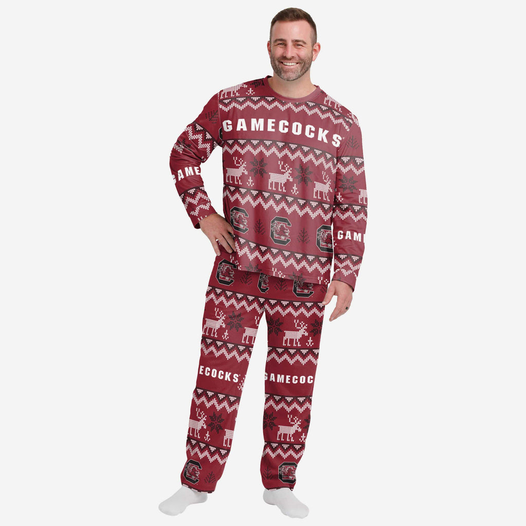 South Carolina Gamecocks Mens Ugly Pattern Family Holiday Pajamas FOCO S - FOCO.com