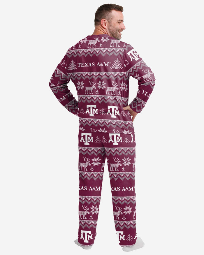 Texas A&M Aggies Mens Ugly Pattern Family Holiday Pajamas FOCO - FOCO.com