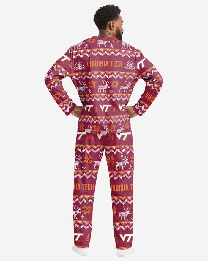 Virginia Tech Hokies Mens Ugly Pattern Family Holiday Pajamas FOCO - FOCO.com