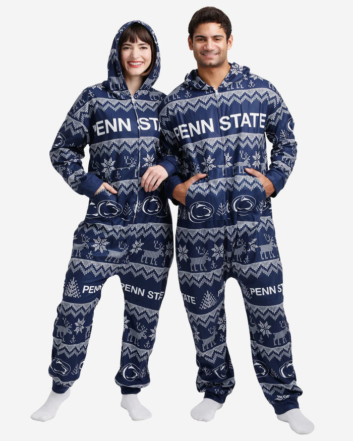 Penn State Nittany Lions Ugly Pattern One Piece Pajamas FOCO - FOCO.com