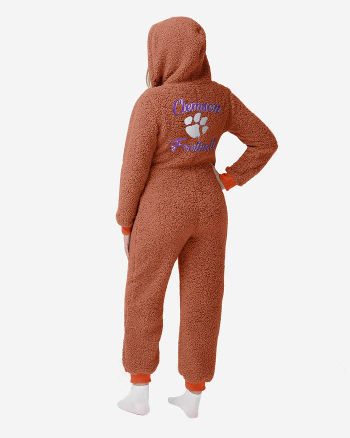 Clemson Tigers Womens Sherpa One Piece Pajamas FOCO - FOCO.com