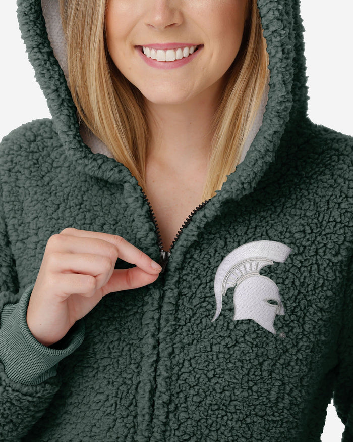 Michigan State Spartans Womens Sherpa One Piece Pajamas FOCO - FOCO.com