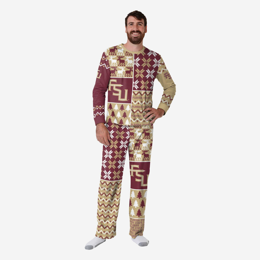 Florida State Seminoles Mens Busy Block Family Holiday Pajamas FOCO S - FOCO.com