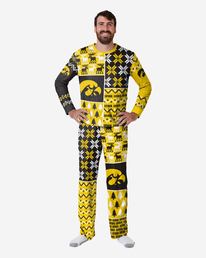 Iowa Hawkeyes Mens Busy Block Family Holiday Pajamas FOCO S - FOCO.com