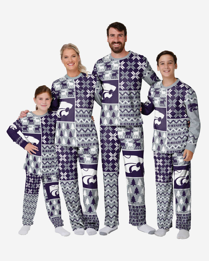 Kansas State Wildcats Infant Busy Block Family Holiday Pajamas FOCO - FOCO.com