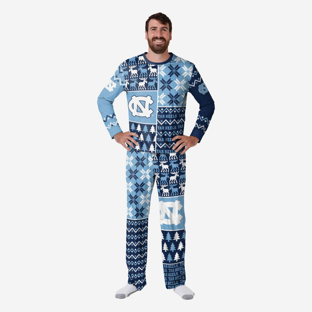 North Carolina Tar Heels Mens Busy Block Family Holiday Pajamas FOCO S - FOCO.com