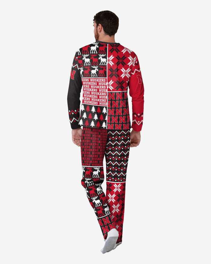 Nebraska Cornhuskers Mens Busy Block Family Holiday Pajamas FOCO - FOCO.com