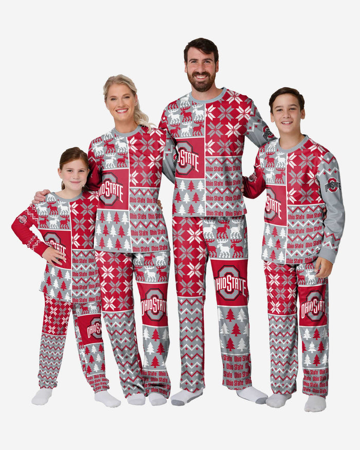Ohio State Buckeyes Mens Busy Block Family Holiday Pajamas FOCO - FOCO.com