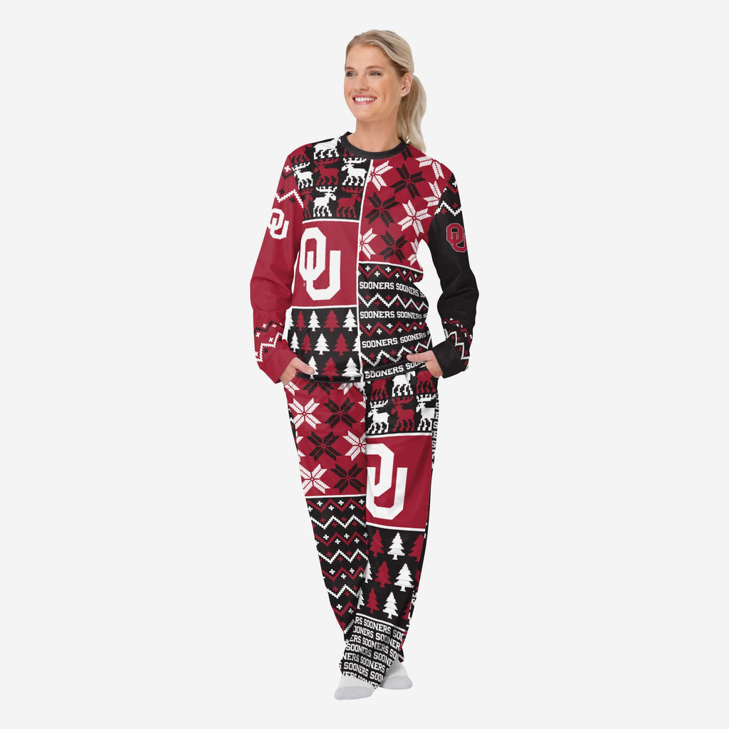 Oklahoma Sooners Womens Busy Block Family Holiday Pajamas FOCO S - FOCO.com