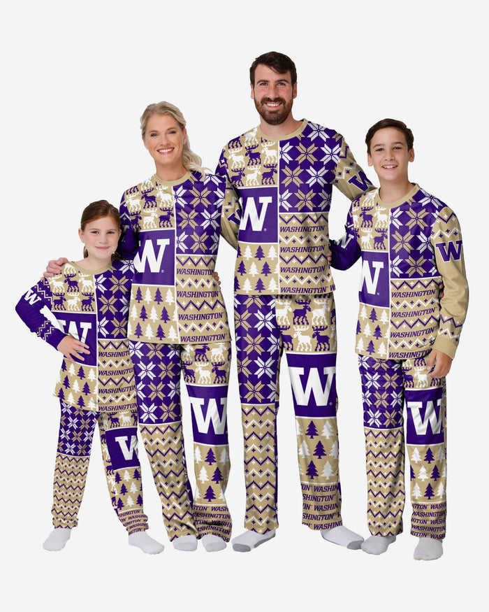 Washington Huskies Infant Busy Block Family Holiday Pajamas FOCO - FOCO.com