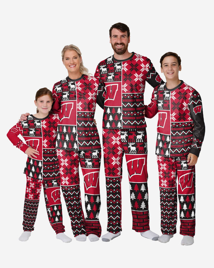 Wisconsin Badgers Infant Busy Block Family Holiday Pajamas FOCO - FOCO.com