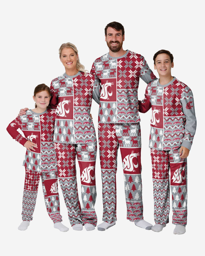 Washington State Cougars Infant Busy Block Family Holiday Pajamas FOCO - FOCO.com
