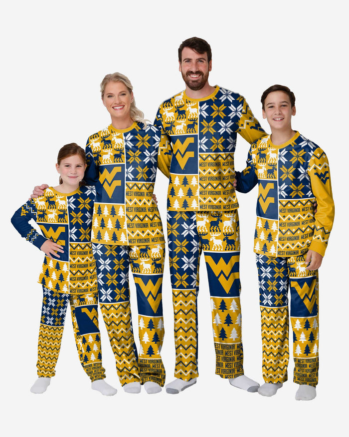 West Virginia Mountaineers Toddler Busy Block Family Holiday Pajamas FOCO - FOCO.com