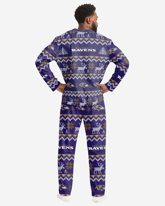 Baltimore Ravens Mens Ugly Pattern Family Holiday Pajamas FOCO - FOCO.com