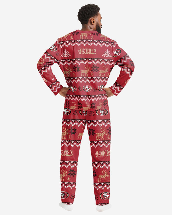San Francisco 49ers Mens Ugly Pattern Family Holiday Pajamas FOCO - FOCO.com
