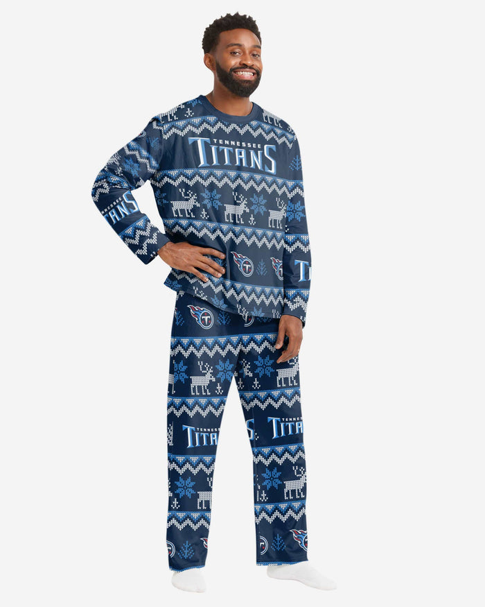 Tennessee Titans Mens Ugly Pattern Family Holiday Pajamas FOCO S - FOCO.com