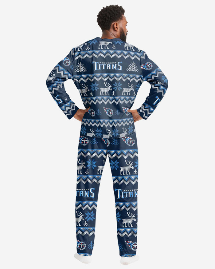 Tennessee Titans Mens Ugly Pattern Family Holiday Pajamas FOCO - FOCO.com