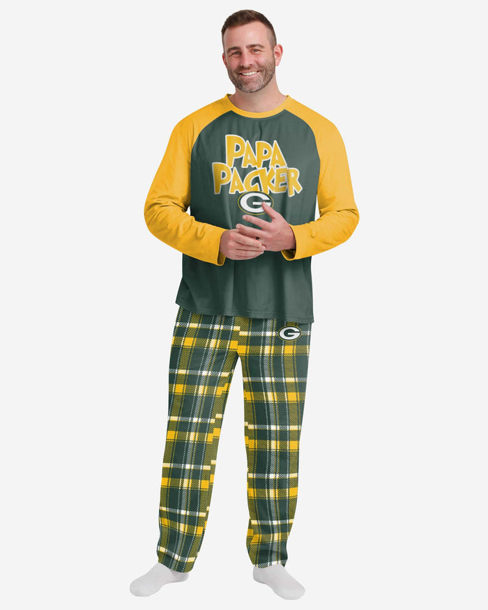 Green Bay Packers Mens Plaid Family Holiday Pajamas FOCO S - FOCO.com