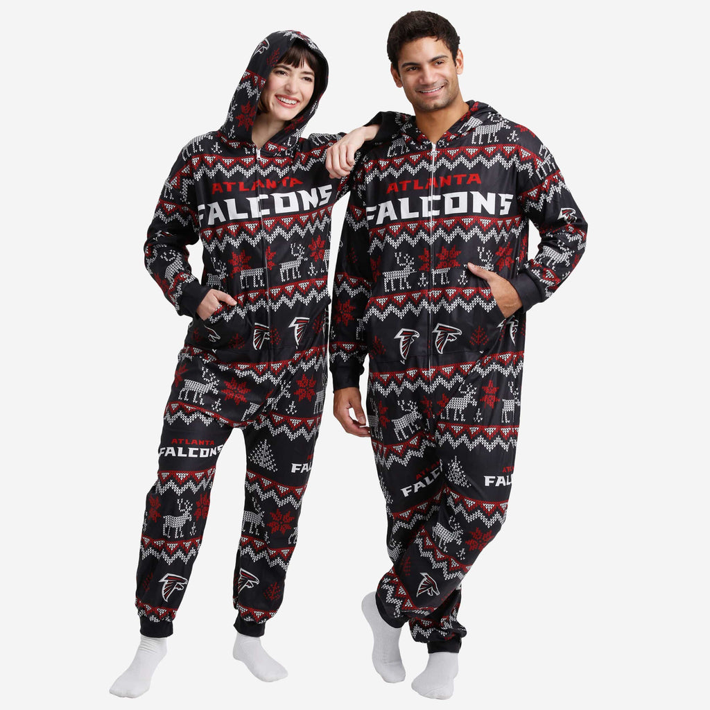 Atlanta Falcons Ugly Pattern One Piece Pajamas FOCO - FOCO.com